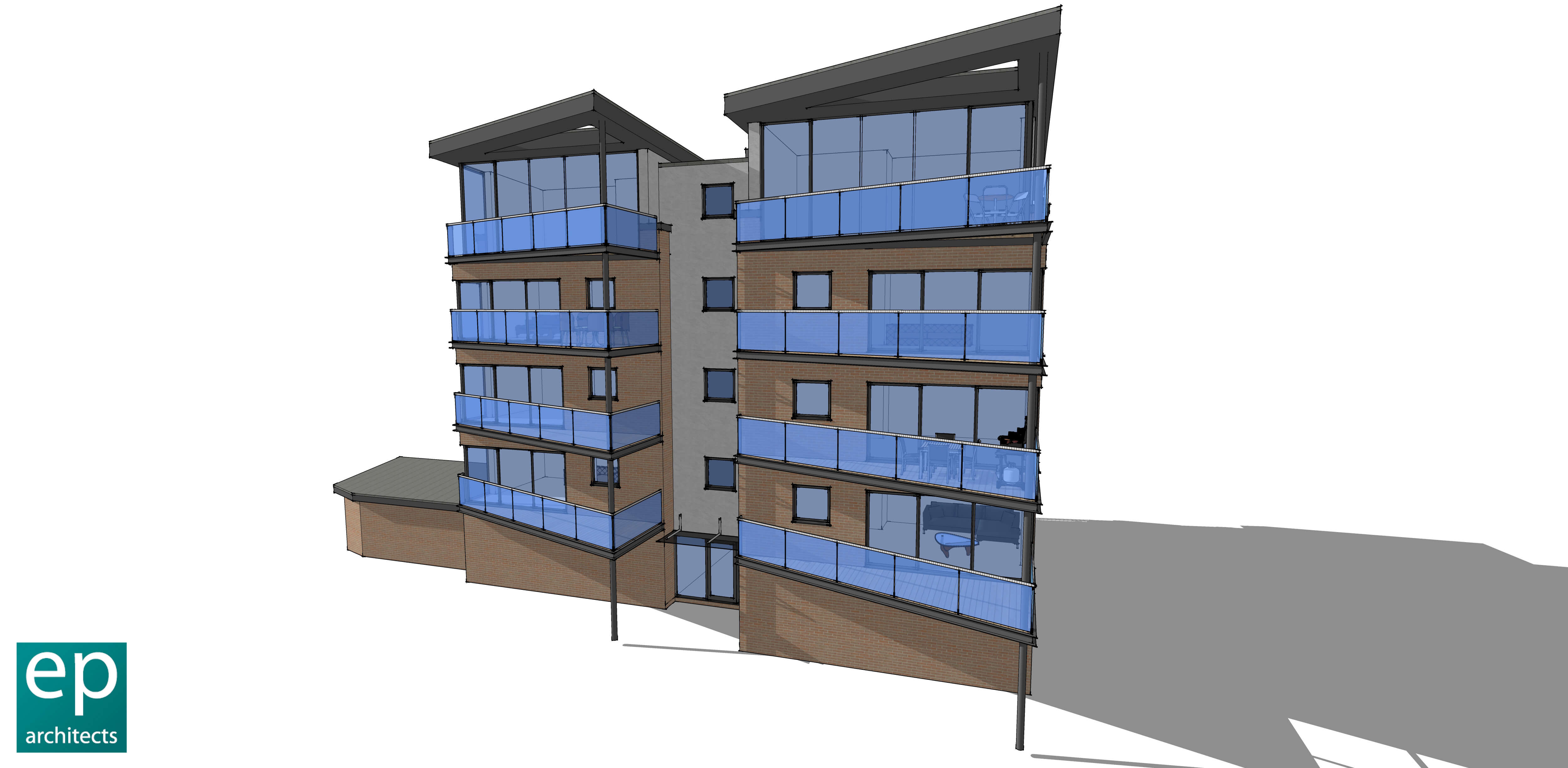 Luxury Apartment Building Balconies